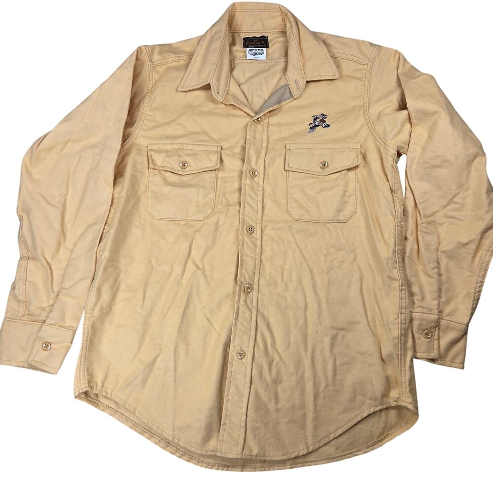 Deerskin Melton Shirt Co Duck Embroidered Chamois Shirt USA Mens Large
